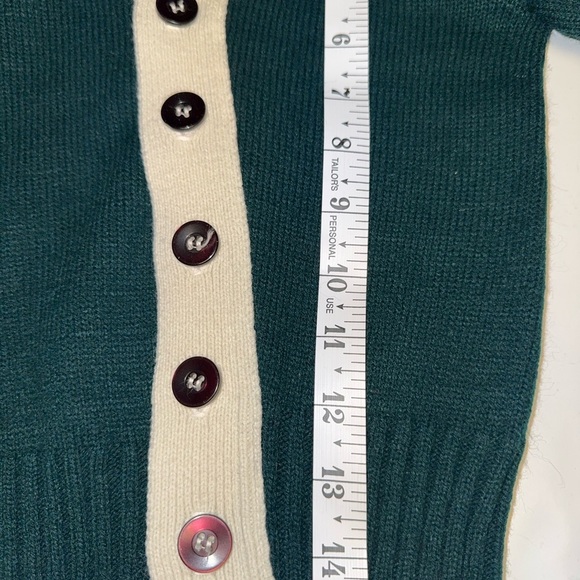 Vintage Kids Harveeshire Varsity Style Cardigan Sweater 4T 5T Green White Retro - Picture 7 of 7